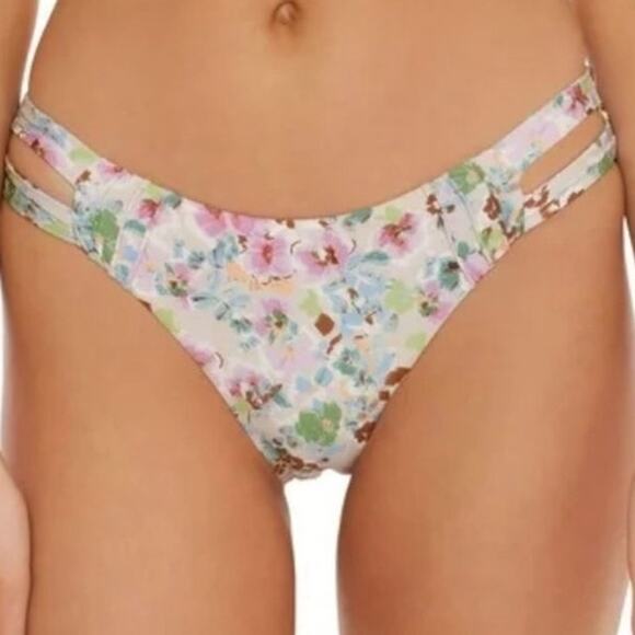 Isabella Rose Maui Floral Reversible Swim Bottom Sz M NWT - Picture 1 of 13